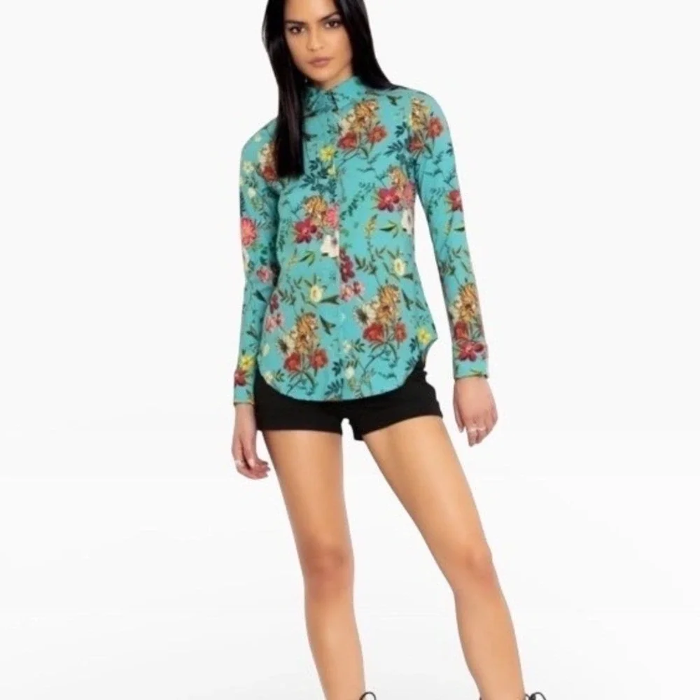 BlackMilk Tropical Tiger Button Down Shirt Womens Career Streetwear Large - Picture 9 of 11